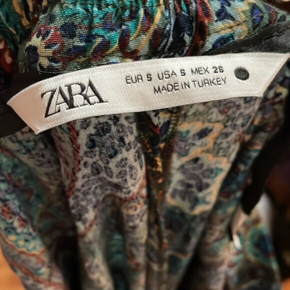 NWOT Zara Printed Flare Pants - Picture 10 of 10